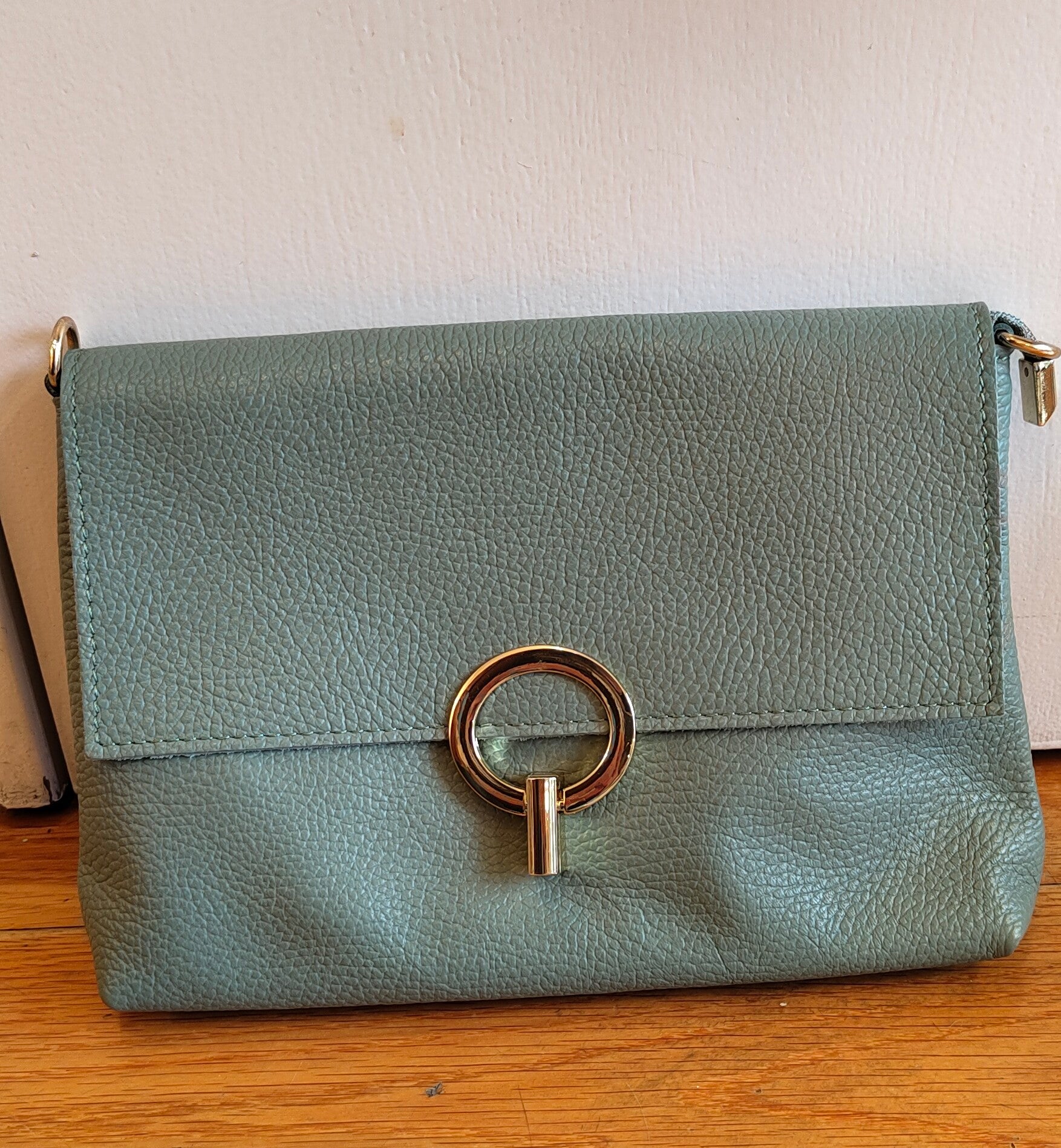 Clutch pala e fecho dourado