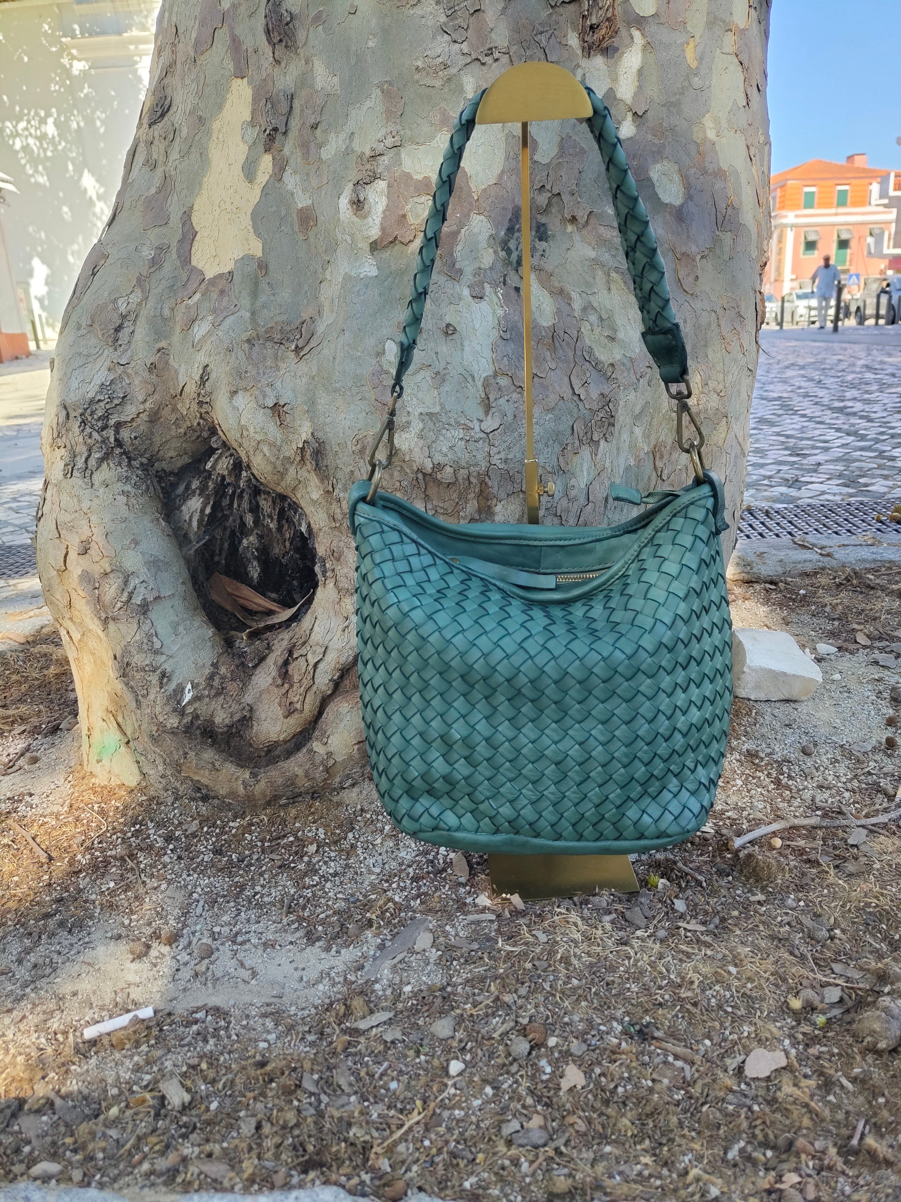 Mala entrançada verde