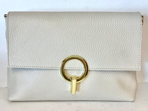 Clutch pala e fecho dourado